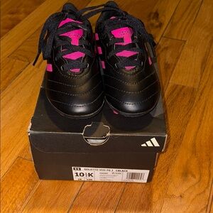 Adidas Kids Black and Pink Sneakers
